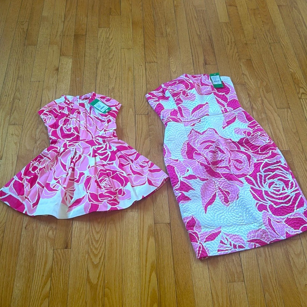 Lilly Pullitzer mother-daughter set Allegre dress novelty Jaquard mom’s dress